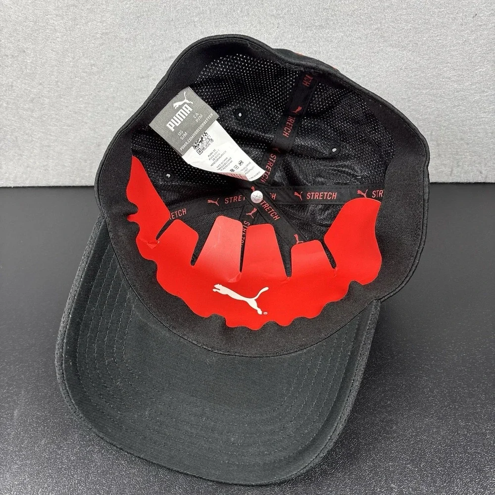 PUMA Men's Evercat Luke Stretch Fit Cap Red Black Adult Size S/M NWOT Hat‎
